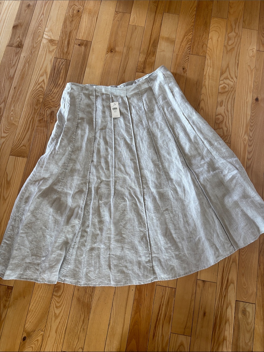 J. Jill Soft Light Gray Linen A-Line Skirt